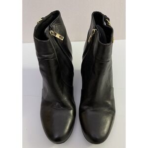 TORY BURCH‎ Milan Wedge Bootie Black Leather Size 11